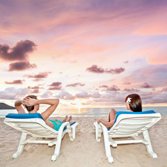 Relaxing on beach