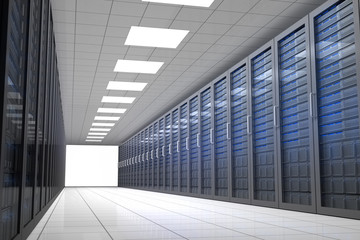 Poster - Hallway of tower servers