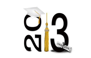 Sticker - gold tassel for 2013 graduation