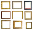 Colección de marcos de cuadro aislados sobre fondo blanco