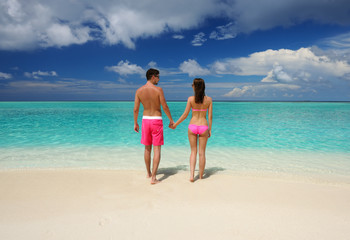 Couple on a beach at Maldives