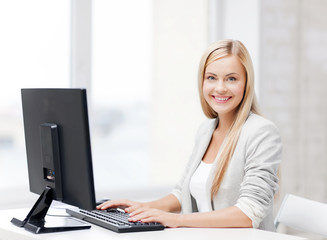 Wall Mural - businesswoman with computer