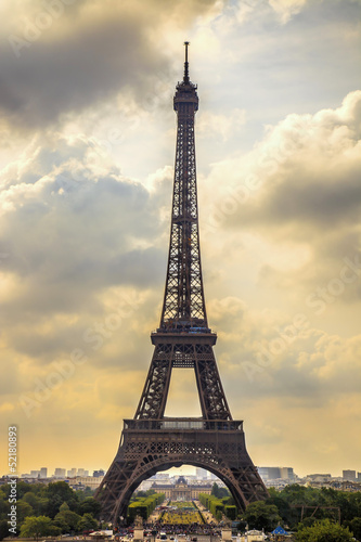 Fototapeta na wymiar Eiffel Tower landmark, view from Trocadero. Paris, France.