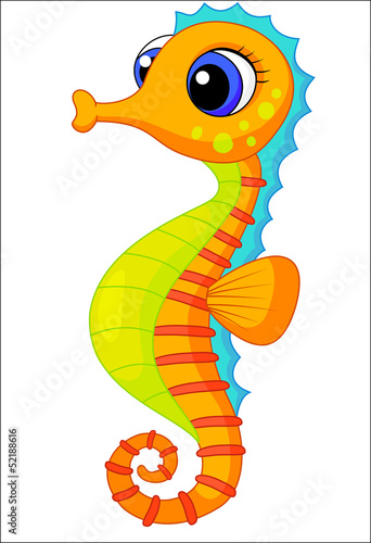 Fototapeta na wymiar Cute seahorse cartoon