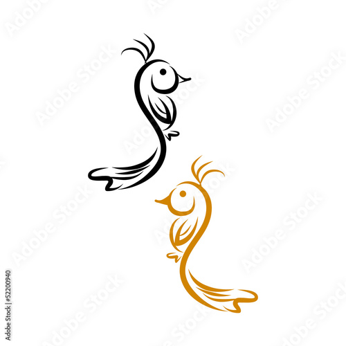 Obraz na płótnie canvas czteroczęściowy "tetraptyk" Symbol ptaka
