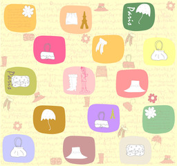 fashion. paris. seamless pattern vector