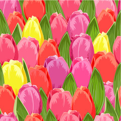 Wall Mural - Spring Texture of  tulips seamless