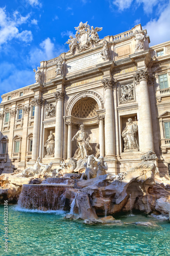 Plakat na papierze fotorealistycznym Fontanna di Trevi. 