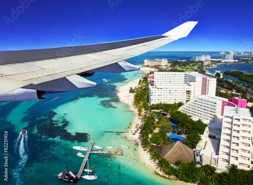 Plakat na papierze fotorealistycznym Widok z lotu ptaka w Cancun