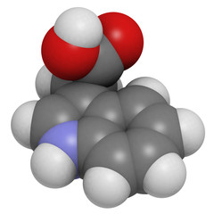 Poster - Auxin (indole-3-acetic acid, IAA) plant growth hormone, molecula