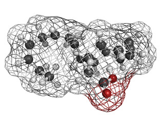 Wall Mural - Eicosapentaenoic acid (EPA) fish oil omega-3 fatty acid, molecul