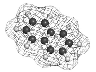 Sticker - Naphthalene mothball ingredient, molecular model