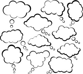 Wall Mural - Comic cloud speech bubbles.