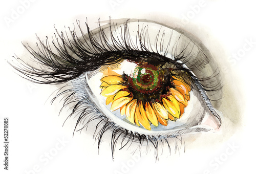 Naklejka na meble sunflower eye