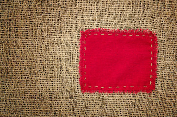 burlap with patch
