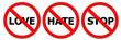 © lasalus - don't love, hate and stop Signs
