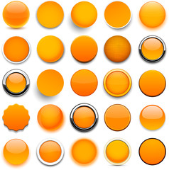 Wall Mural - Round orange icons.