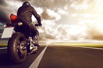 Fototapete - Motorbike on Highway