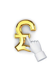 Poster - Stylized pointing hand and pound sterling.