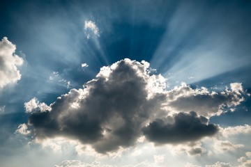 A storm grey cloud blocking the sun