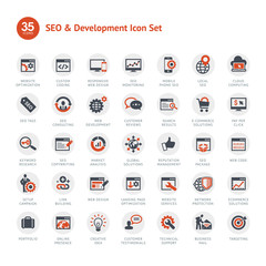 Wall Mural - set of seo and development icons