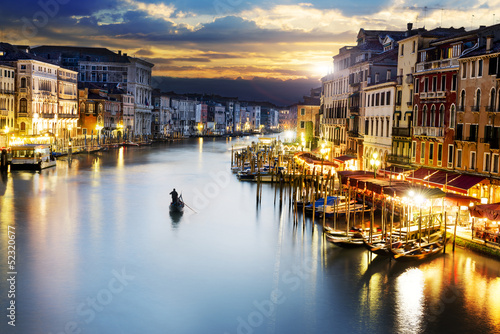 Obraz w ramie Grand Canal at night, Venice