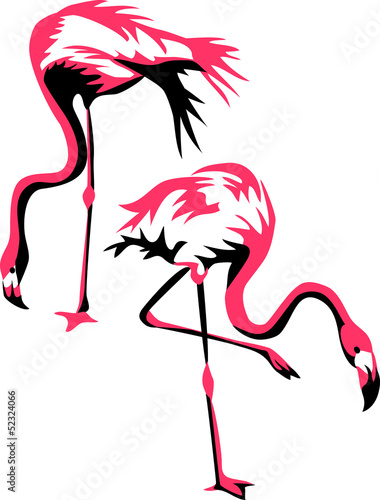 Naklejka - mata magnetyczna na lodówkę flamingos