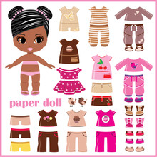 Paper Doll With Clothes Set