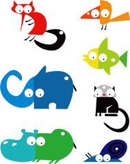 Sticker - Set of funny animals