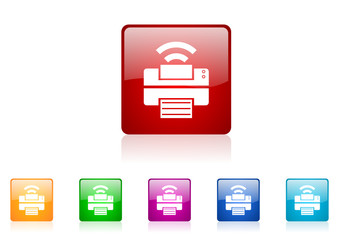 Fototapete - print vector glossy web icon set