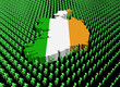 Ireland map flag with many abstract people illustration