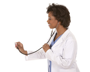 Wall Mural - doctor using stethoscope