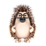 Fototapeta  - Cute hedgehog with glasses