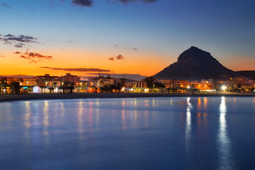 Wall Mural - Alicante Javea sunset beach night view