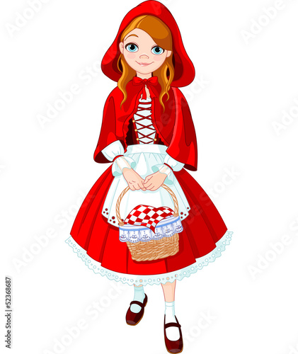 Naklejka na drzwi Little red riding hood
