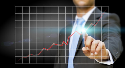 Aufkleber - Businessman graph concept