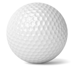 Wall Mural - Golf ball isolated on white