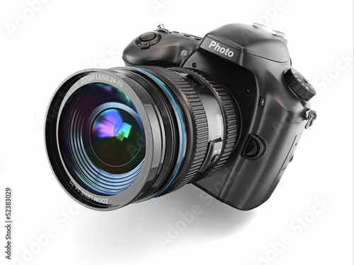 Fotografie, Obraz Digital photo camera on white isolated background.