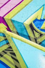 Colorful graffiti, abstract grunge grafiti background over textu