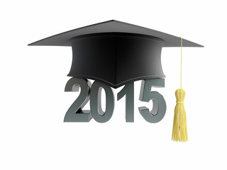 Sticker - graduation cap 2015 on a white background