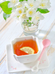 Wall Mural - jasmin tea with lemon