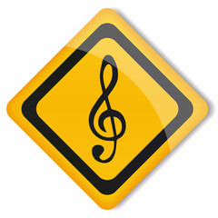 Poster - Vector illustration sign treble clef