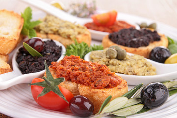 Wall Mural - assortment of tapenade and toast