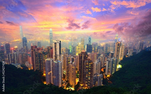 Board z aluminiowym obramowaniem Hongkong od szczytu Wiktorii