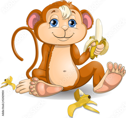 Fototapeta do kuchni the monkey with bananas