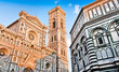 Florence Cathedral with Baptistery in Florence, Tuscany, Italy