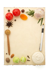 food ingredients and recipe pape