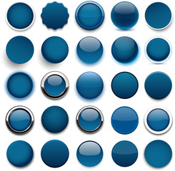 Sticker - Round dark blue icons.