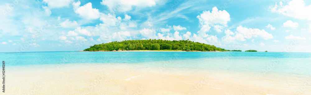 Tropical island panorama - obrazy, fototapety, plakaty 