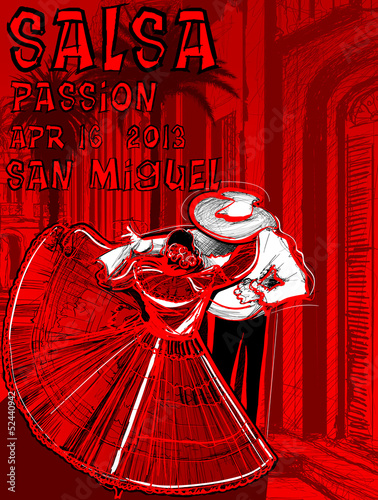 Board z aluminiowym obramowaniem Plakat latino dance
